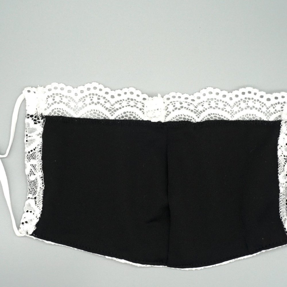 White Black Lace Face Mask Dust mask Fashion mask - Picture 3 of 5